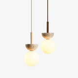 Avel Sol Travertine Pendant Light by Maison Velume