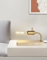 Kaia Vista Travertine Table Lamp, detail view 4