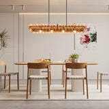 Elara Oak Glass Chandelier, detail view 2