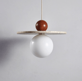 Evara Stone Travertine Pendant Light, detail view 7