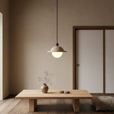 Ember Pearl Travertine Pendant Light, detail view 2