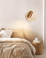 Faron Winter Travertine Wall Light, detail view 2