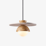 Sora Arc Travertine Pendant Light by Maison Velume