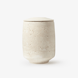Vale Moon Travertine Candle Holder by Maison Velume