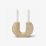 Mira Vine Travertine Candle Holder by Maison Velume