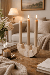 Mira Vine Travertine Candle Holder, detail view 5