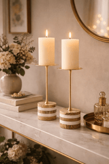Lucen Reed Marble Candle Holder, detail view 4
