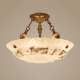Oriel Frost Alabaster Ceiling Light, detail view 6