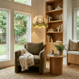 Thea Quartz Rattan Pendant Light, detail view 4