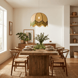 Thea Quartz Rattan Pendant Light, detail view 2