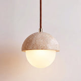 Mira Frost Travertine Pendant Light, detail view 16
