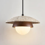 Thea Flint Travertine Pendant Light, detail view 5