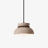 Lucen Shade Travertine Pendant Light by Maison Velume