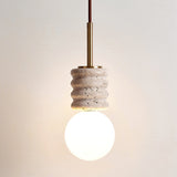 Arden Vine Travertine Pendant Light, detail view 7