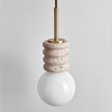 Arden Vine Travertine Pendant Light, detail view 9