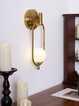 Alden Dune Brass Wall Light, detail view 24