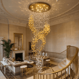 Faron Line Crystal Chandelier, detail view 2