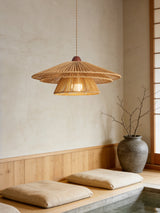 Sable Wave Rattan Pendant Light, detail view 2