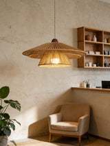 Sable Wave Rattan Pendant Light, detail view 3