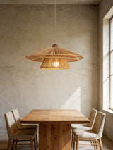 Sable Wave Rattan Pendant Light, detail view 4