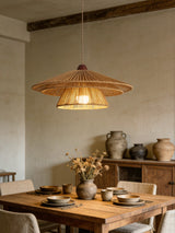Sable Wave Rattan Pendant Light, detail view 5