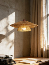 Sable Wave Rattan Pendant Light, detail view 6