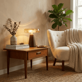 Vera Meadow Glass Table Lamp, detail view 5