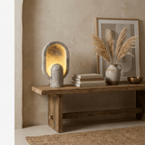 Zella Ridge Travertine Table Lamp, detail view 3