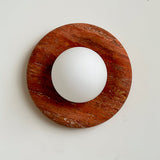 Oriel Field Travertine Wall Light, detail view 14