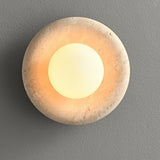 Oriel Field Travertine Wall Light, detail view 17