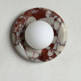 Oriel Field Travertine Wall Light, detail view 8