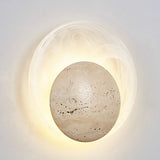 Evara Halo Travertine Wall Light, detail view 9