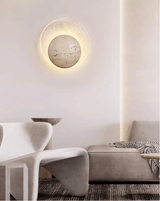 Evara Halo Travertine Wall Light, detail view 10