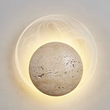 Evara Halo Travertine Wall Light, detail view 11