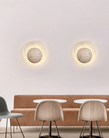 Evara Halo Travertine Wall Light, detail view 6