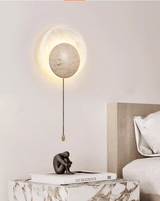 Evara Halo Travertine Wall Light, detail view 8