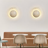 Evara Halo Travertine Wall Light, detail view 2
