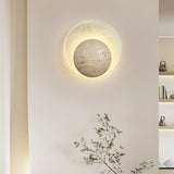 Evara Halo Travertine Wall Light, detail view 3