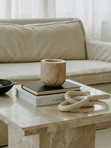 Niven Cedar Travertine Candle Holder, detail view 3