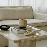 Niven Cedar Travertine Candle Holder, detail view 8