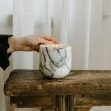 Niven Cedar Travertine Candle Holder, detail view 10