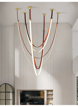 Zella Aster Leather Chandelier, detail view 7