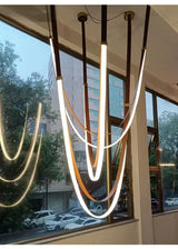Zella Aster Leather Chandelier, detail view 8