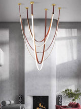 Zella Aster Leather Chandelier, detail view 13