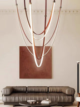 Zella Aster Leather Chandelier, detail view 2