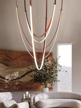 Zella Aster Leather Chandelier, detail view 3