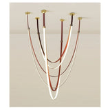 Zella Aster Leather Chandelier, detail view 5