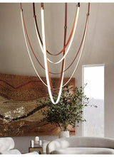 Zella Aster Leather Chandelier, detail view 6