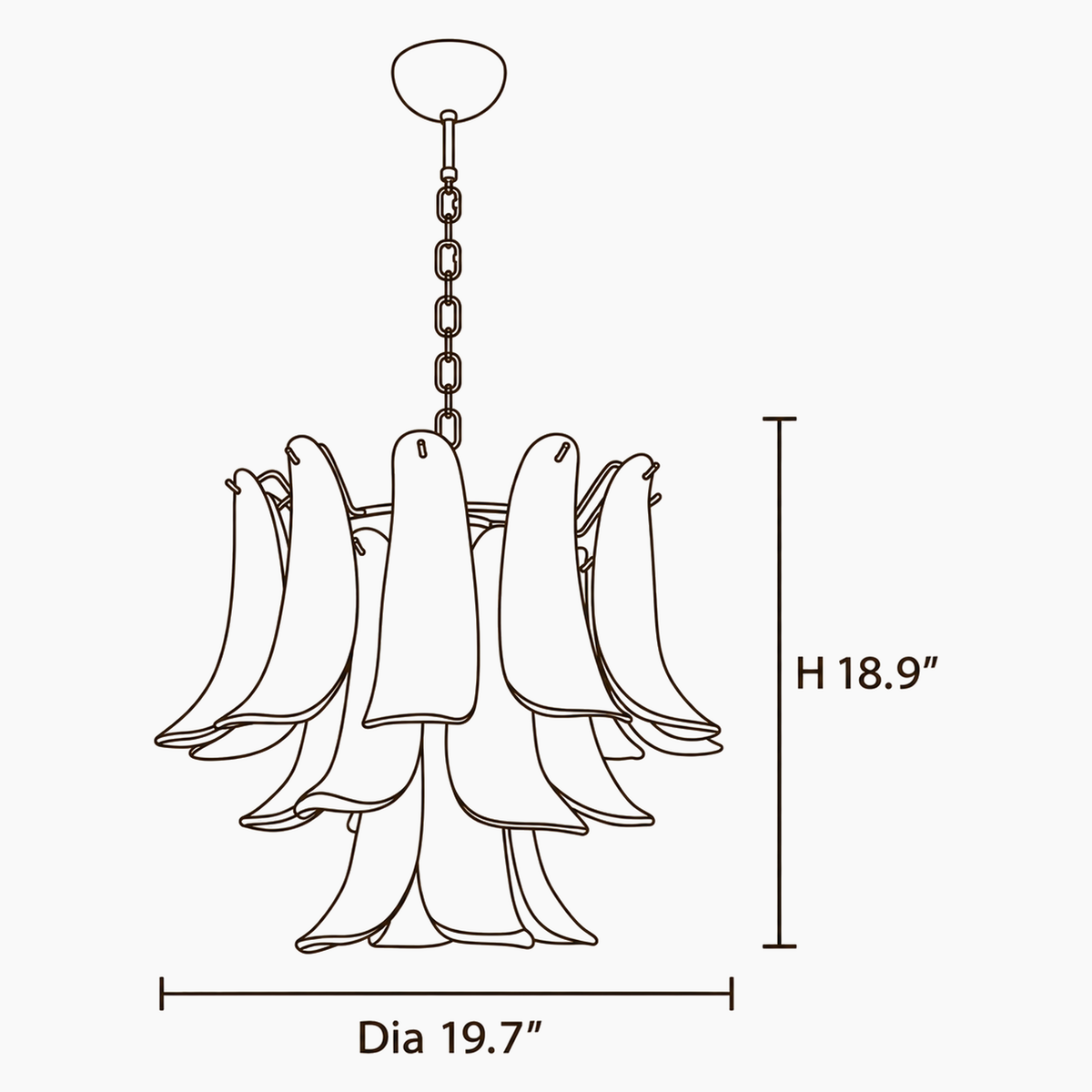Corin Halo Glass Chandelier dimensions