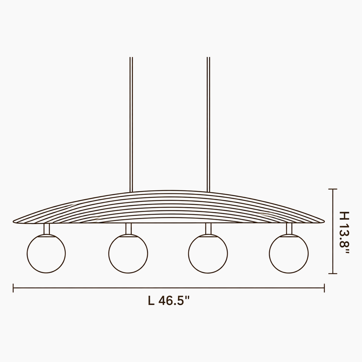 Clara Vista Glass Chandelier dimensions